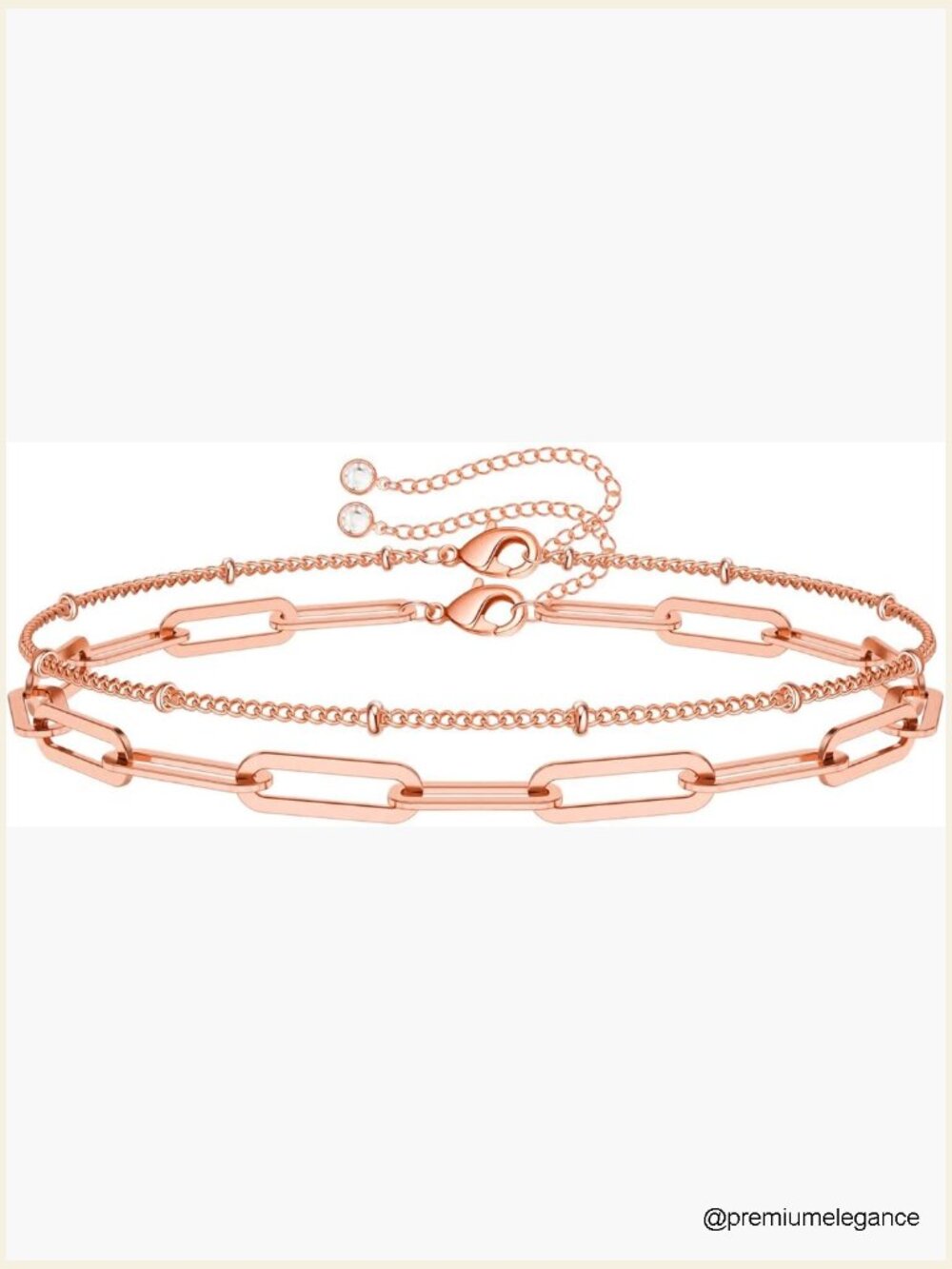 14K Gold Plated Adjustable Layered Beads Bracelet with Extender